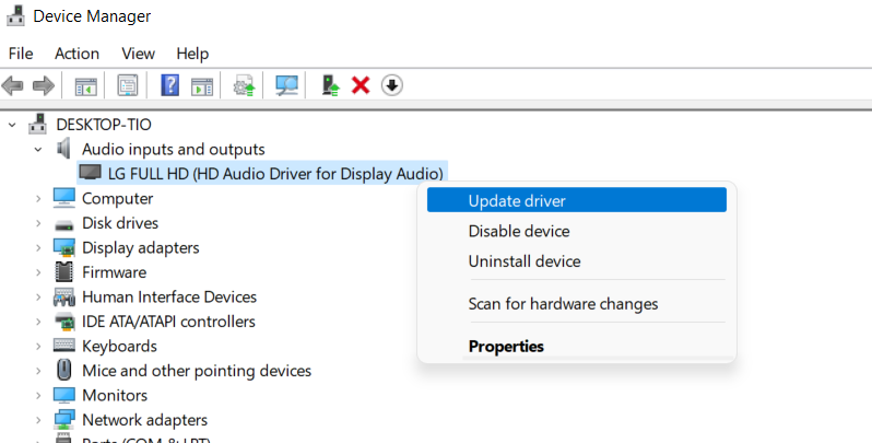 device manager setting sound 1 - Suara Speaker Mirip Suara Headset Jika Disambungkan ke Komputer