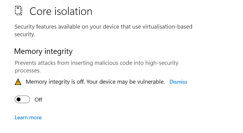 Apa itu Memory Integrity di Windows Security komputer?